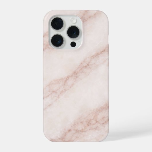 Luxury Vanilla Quartz Marble with Rose-Taupe Veins iPhone Hoesje (Achterkant)