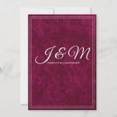 Luxury Velvet Burgundy Berry Monogram Wedding Save The Date (Achterkant)