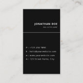 Luxury Vertical Black Minimalist Real Estate Visitekaartje (Voorkant)