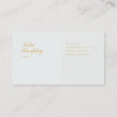 Luxury Victorian Blue Floral Ornate Gold Plate Visitekaartje (Achterkant)