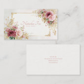 Luxury Victorian Blush Rose Floral and Gold Frame Visitekaartje (Voorkant / Achterkant)