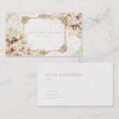Luxury Victorian Gold Rococo Frame White Floral Visitekaartje (Voorkant / Achterkant)