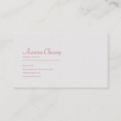 Luxury Victorian Ornate Gold Oval Frame Blush Rose Visitekaartje (Achterkant)