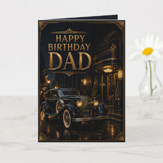 Luxury Vintage Classic Car Birthday Card for Dad Kaart