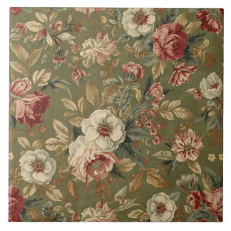 Luxury Vintage Olive Green Beige British Heritage Tegeltje