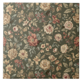 Luxury Vintage Victorian Tapestry Floral British Tegeltje
