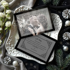 Luxury Vintage Wedding Flourish Vellum Effect Bedankkaart