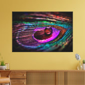 Luxury Wall Art Macro fotografie Peacock Feather Canvas Afdruk (Insitu (Woonkamer))