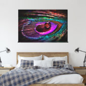 Luxury Wall Art Macro fotografie Peacock Feather Canvas Afdruk (Insitu (Slaapkamer))