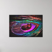 Luxury Wall Art Macro fotografie Peacock Feather Canvas Afdruk (Voorkant)