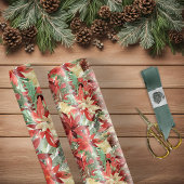 Luxury Waterverf kerstfeestdag Floral Cadeaupapier