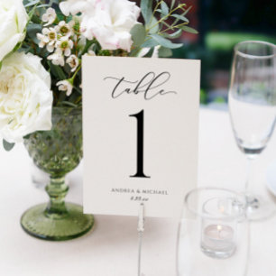 Luxury Weddenschap Calligraphy Script Table Number