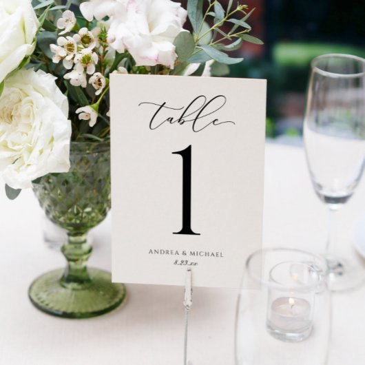 Luxury Weddenschap Calligraphy Script Table Number