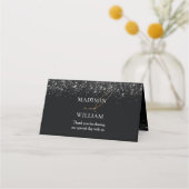 Luxury Wedding Black en Oranje Floral design Plaatskaartje (Achterkant)