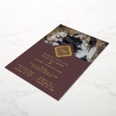 Luxury Wedding Initialen Ornamental Lace Effect Folie Uitnodiging (Gedraaid)
