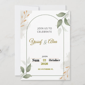 Luxury Wedding Invitation | Gold Accents | Modern Feestdagenkaart