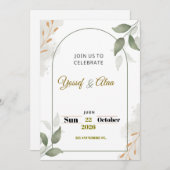 Luxury Wedding Invitation | Gold Accents | Modern Feestdagenkaart (Voorkant / Achterkant)