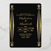 Luxury Wedding Invitation Gold foil Kaart Dark (Voorkant)