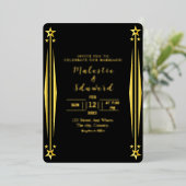 Luxury Wedding Invitation Gold foil Kaart Dark (Staand Voorkant)