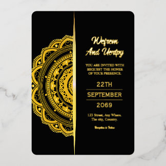 Luxury Wedding Invitation Kaart Design Gold Foil