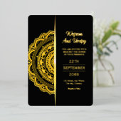 Luxury Wedding Invitation Kaart Design Gold Foil (Staand Voorkant)