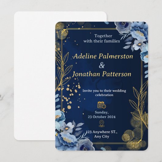Luxury Wedding Invitations Kaart (Voorkant / Achterkant)