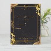 luxury wedding invite kaart (Staand voorkant)