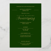 Luxury Wedding Jubileum 2 Foto's Bekledingsoval Folie Uitnodiging (Achterkant)