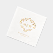 Luxury Wedding Real Gold foil leaf Monogram Crest Folie Servetten (Links)