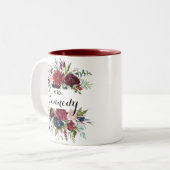 Luxury Whimsical Boho Floral Mrs Pas getrouwd Brid Tweekleurige Koffiemok (Voorkant links)