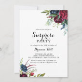 Luxury Whimsical Boho Floral Surprise Party Kaart (Voorkant)