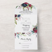 Luxury Whimsical Boho Floral Wedding All In One Uitnodiging (Binnen)