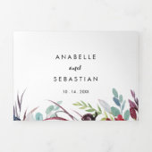 Luxury Whimsical Boho Floral Wedding Drieluik Uitnodiging (Cover)