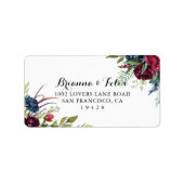 Luxury Whimsical Boho Floral Wedding RSVP Adres Etiket (Voorkant)