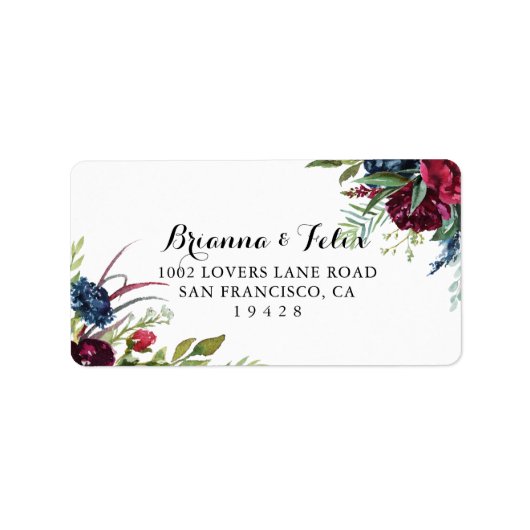 Luxury Whimsical Boho Floral Wedding RSVP Adres Etiket (Voorkant)