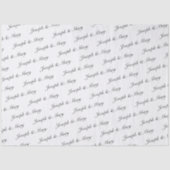 Luxury White And Black Sophisticated Name Wedding  Tissuepapier (Voorkant)