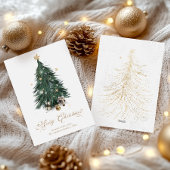 Luxury White and Gold Christmas  Feestdagenkaart