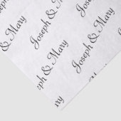 Luxury White & Black Sophisticated Name Wedding  Tissuepapier (Detail)