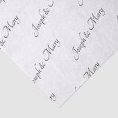 Luxury White Black Text Customizable Name Wedding  Tissuepapier (Detail)