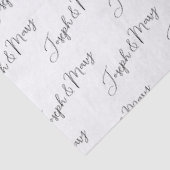 Luxury White Black Text Customizable Name Wedding  Tissuepapier (Detail)