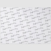 Luxury White Black Text Customizable Name Wedding  Tissuepapier (Voorkant)