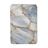 Luxury White Blue Marble & Gold Veins Agate Stone Badmat (Voorkant Verticaal)