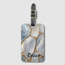 Luxury White Blue Marble & Gold Veins Agate Stone 
