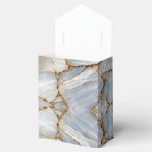 Luxury White Blue Marble & Gold Veins Agate Stone Bedankdoosjes (Geopend)