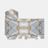 Luxury White Blue Marble & Gold Veins Agate Stone Bedankdoosjes (Uitgevouwen)