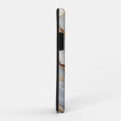 Luxury White Blue Marble & Gold Veins Agate Stone Case-Mate iPhone Case (Achterkant/rechts)
