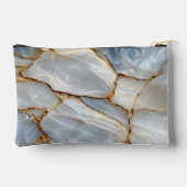 Luxury White Blue Marble & Gold Veins Agate Stone  Etui (Achterkant)