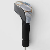 Luxury White Blue Marble & Gold Veins Agate Stone Golfheadcover (Schuin)