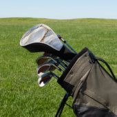 Luxury White Blue Marble & Gold Veins Agate Stone Golfheadcover (Insitu)