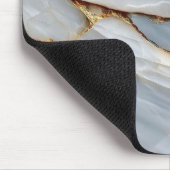 Luxury White Blue Marble & Gold Veins Agate Stone  Muismat (Hoek)